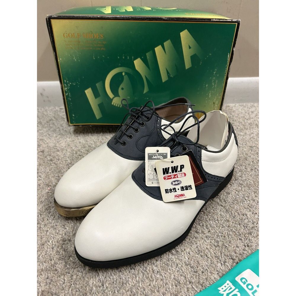 Honma Golf Shoes Women's 8 US 24 Japan White Blue Metal‎ Spikes New W Defects